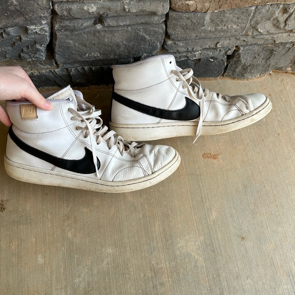 Nike White and Black High-Top Sneakers